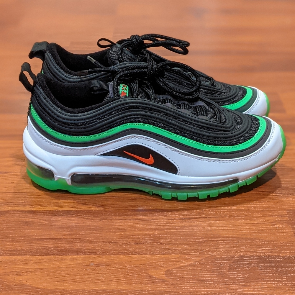 Nike Air Max 97 GS 'Black Green' (size us mens 4/wmns 5.5)